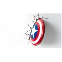 Marvel Candeeiro de parede 3D LED Escudo Captain America
