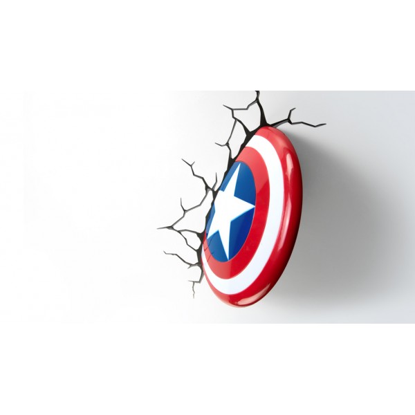 Marvel Candeeiro de parede 3D LED Escudo Captain America