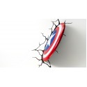 Marvel Candeeiro de parede 3D LED Escudo Captain America