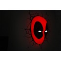 Marvel Candeeiro de parede 3D LED Deadpool