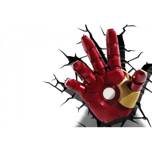 Marvel Candeeiro de parede 3D LED Mão Iron Man