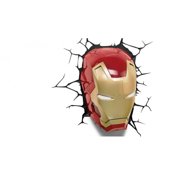 Marvel Candeeiro de parede 3D LED Máscara Iron Man