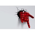 Marvel Candeeiro de parede 3D LED Mão Spider-Man