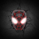 Spider-Man Candeeiro de parede 3D LED Miles Morales Mask