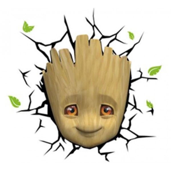 Marvel Candeeiro de parede 3D LED Baby Groot Face